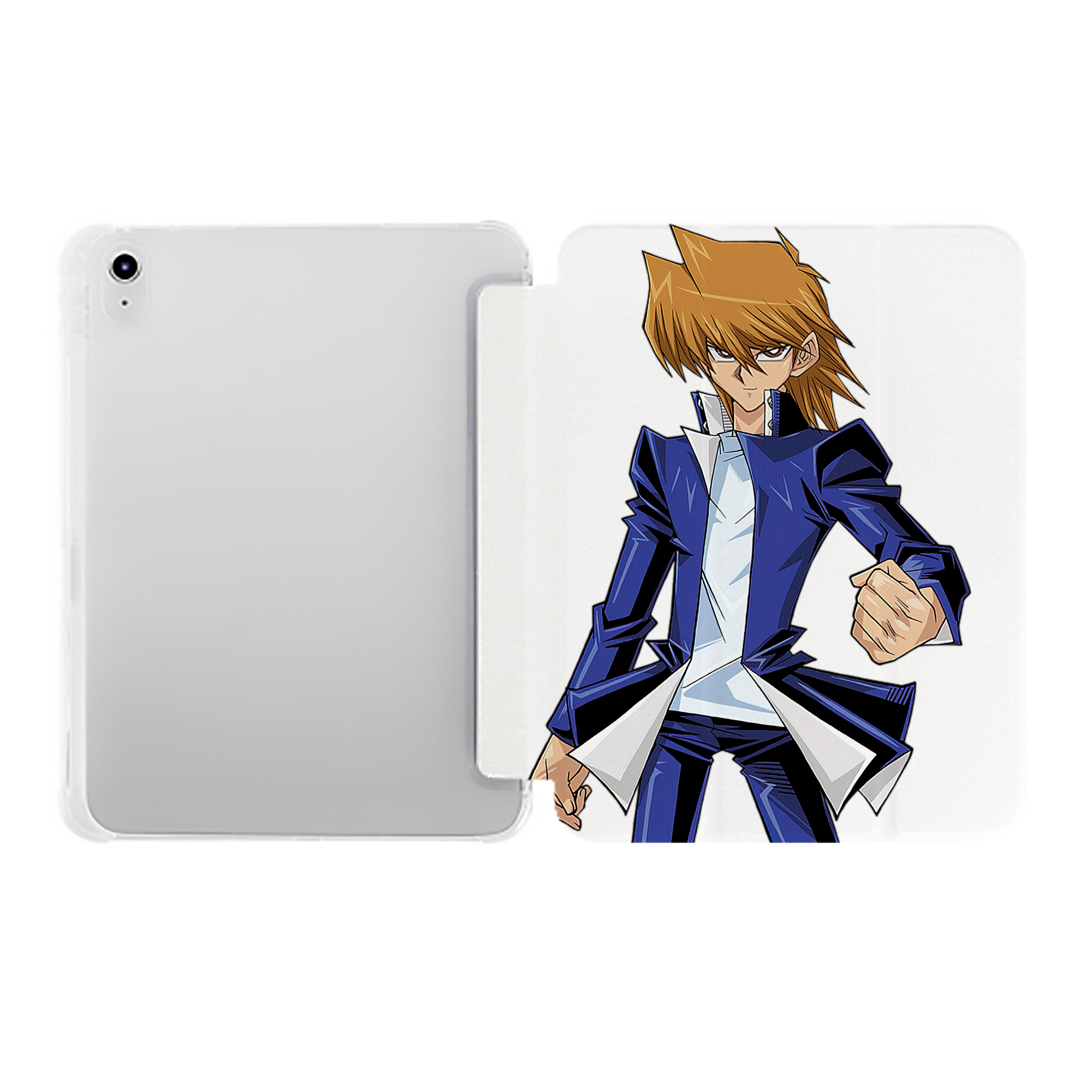 （画像用） 遊☆戯☆王 Yu-Gi-Oh! IPad ケース ペン収納付き 三つ折りスタンド PUレザー×シリコン 対応機種9.5/10.5/10.9インチ